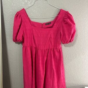 SHEIN Vibrant Pink Textured Dress